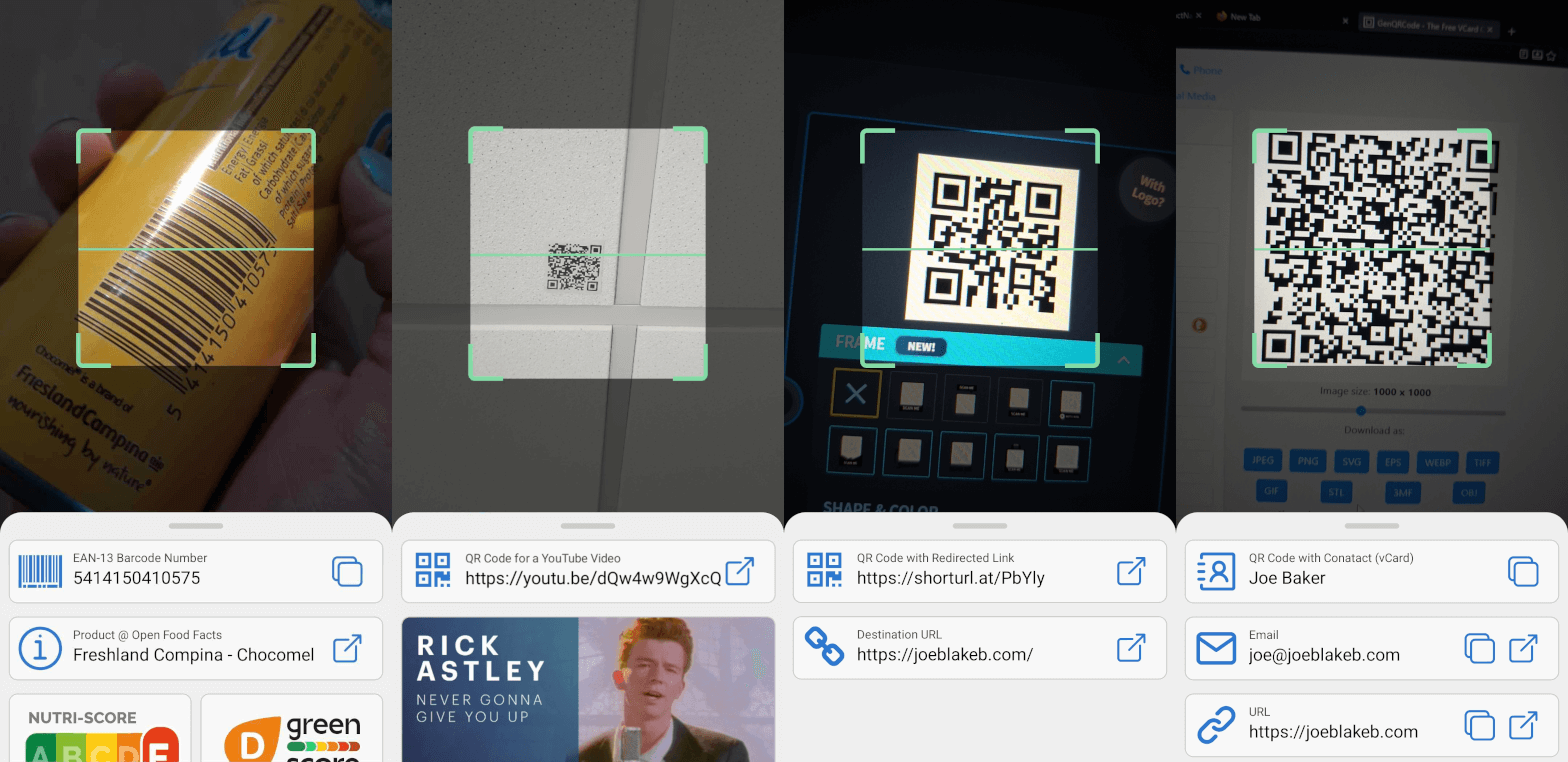 QR and Barcode Scanner Screenshots